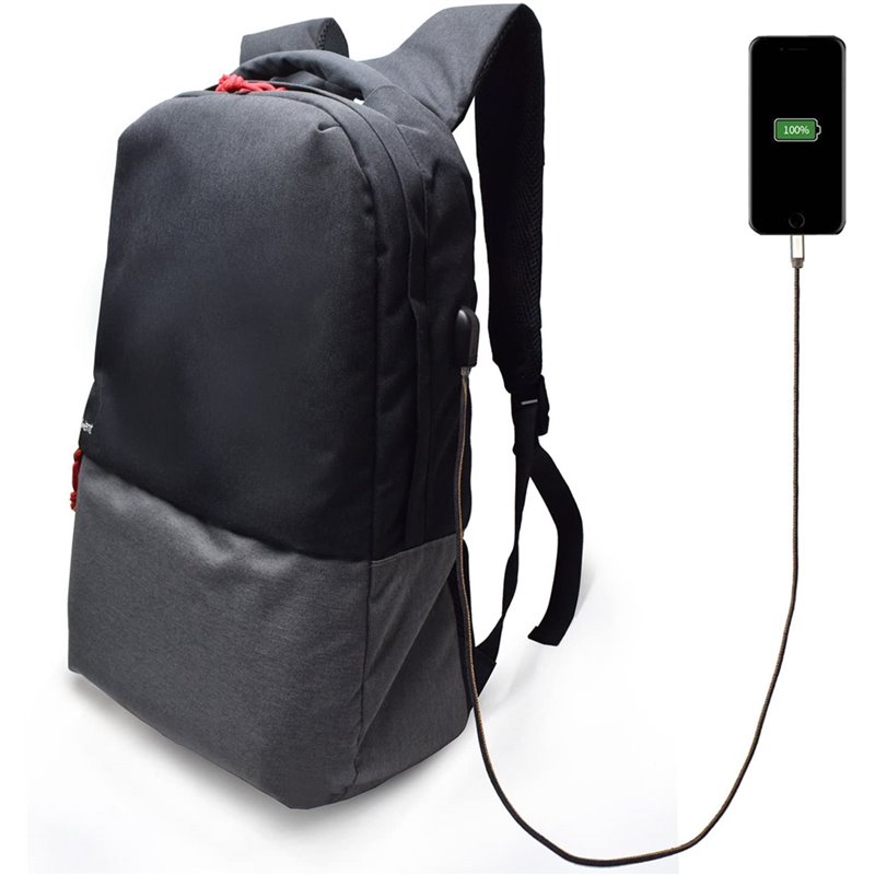 MOCHILA PORTATIL EWENT URBAN BACKPACK 17.3" + PUERTO USB BLACK
