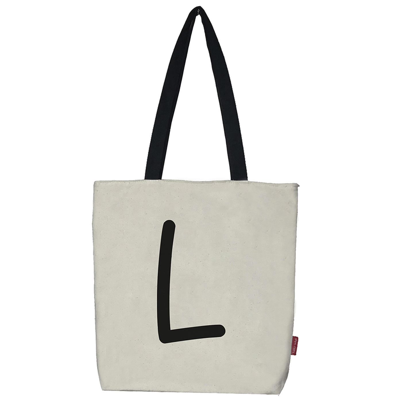 Hello-Bags. Bolso tote bag con cremallera, forro y bolsillo interior. Exterior: Algodón 100%. Incluye sobre kraft de regalo. Modelo L. Color: Crudo / Negro. Medidas: 37x38 cm.