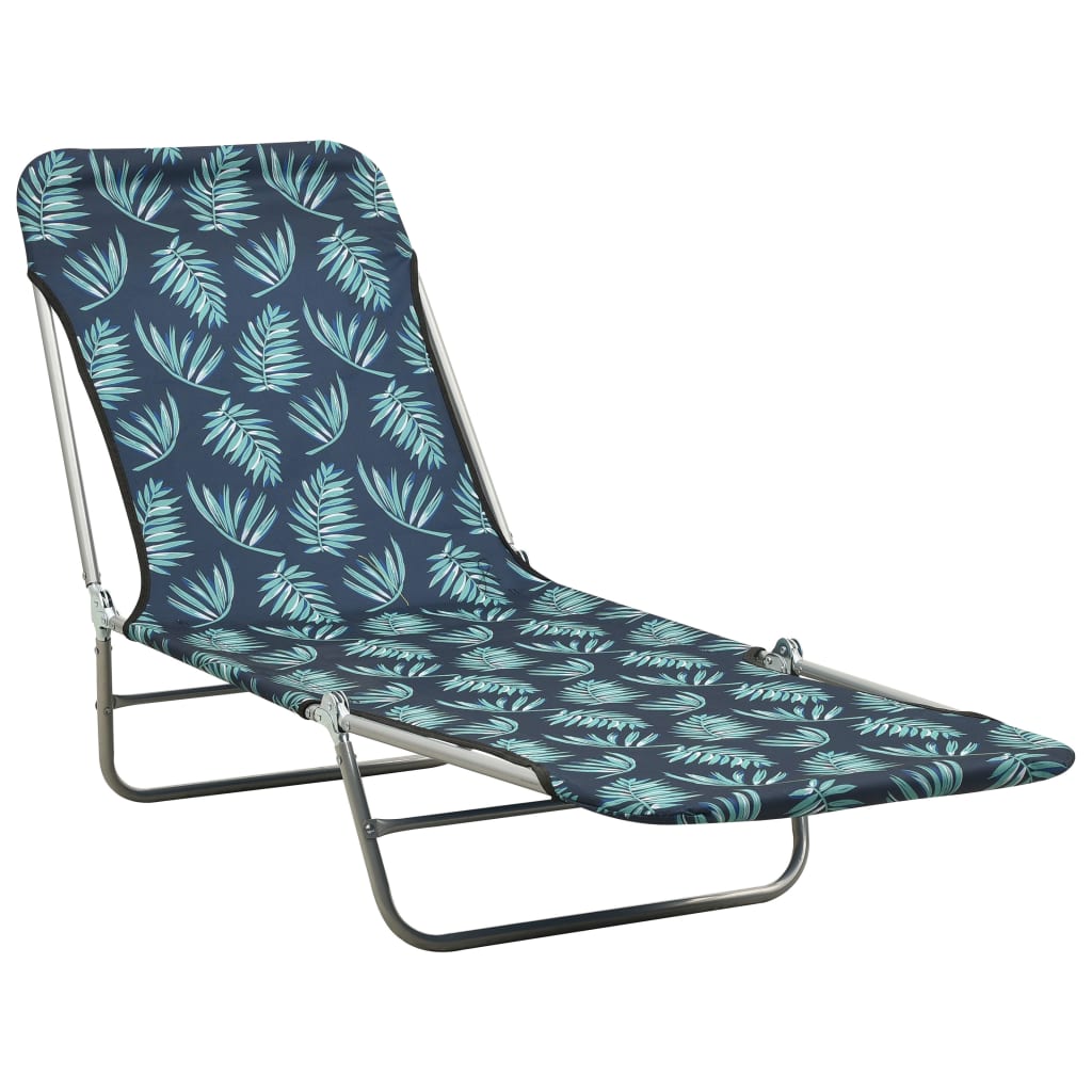 Vidaxl Tumbonas Plegables 2 Unidades Acero y Tela Azul Oscuro - Ideal para Jardín, Playa, Piscina, Terraza