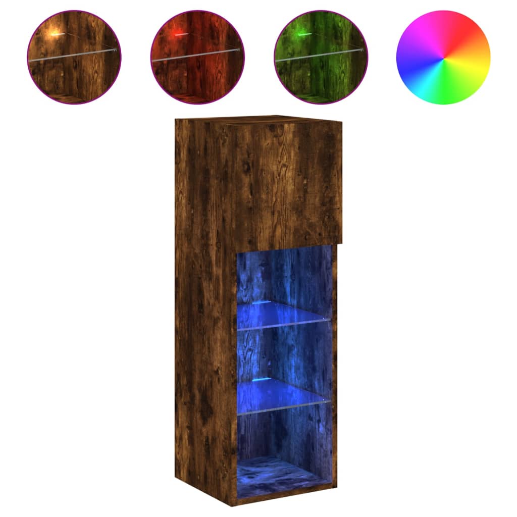 vidaXL Mueble para TV con luces LED 30,5x30x90 cm, Mueble de Salon, Mueble TV, Mueble TV salon, Mesa de TV, Mueble tele