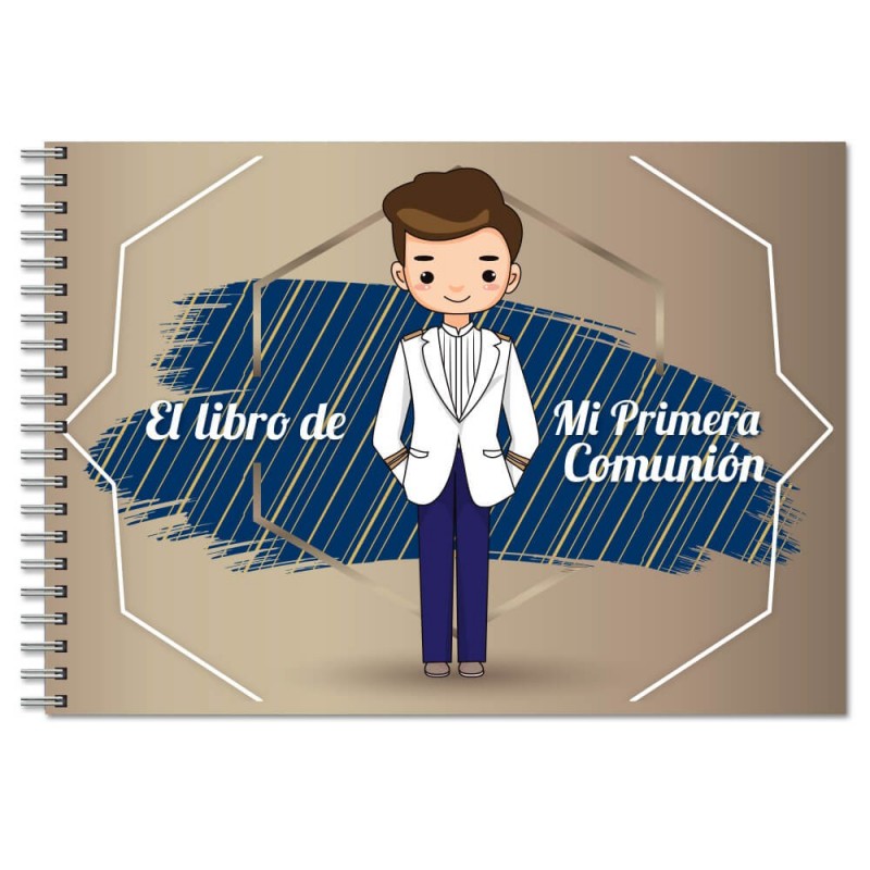 Libro Álbum de la comunión. Modelo Kawaii niño Antracita Raíz Inicio Para eventos Comuniones Album Papeleria Libros de comunion Antracita