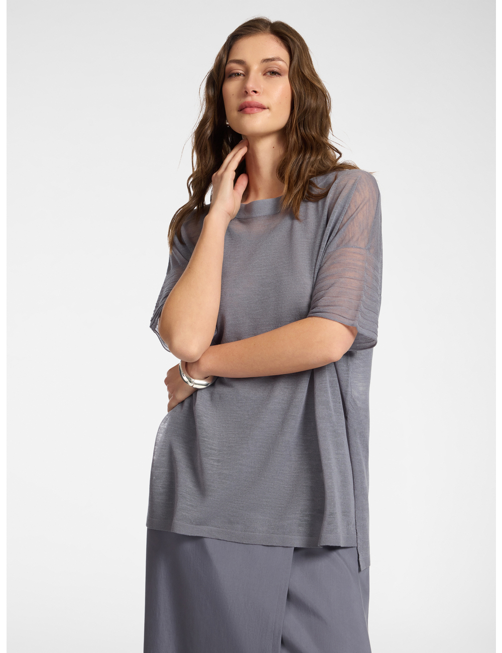 Elena Mirò - Jersey de cuello redondo mezcla de lino