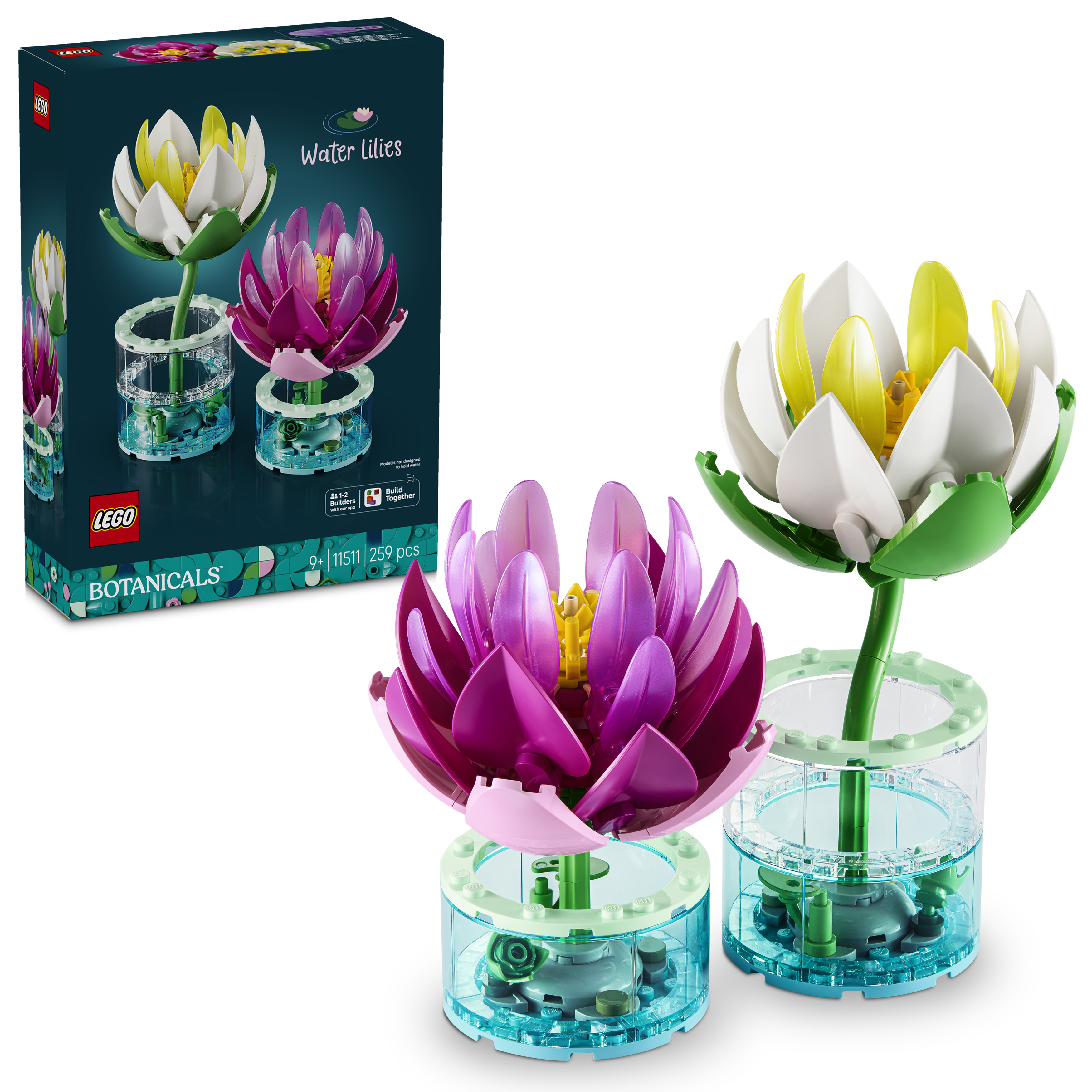 LEGO® 11511 Botanicals Nenúfares Artificiales y 2 Jarrones Transparentes
