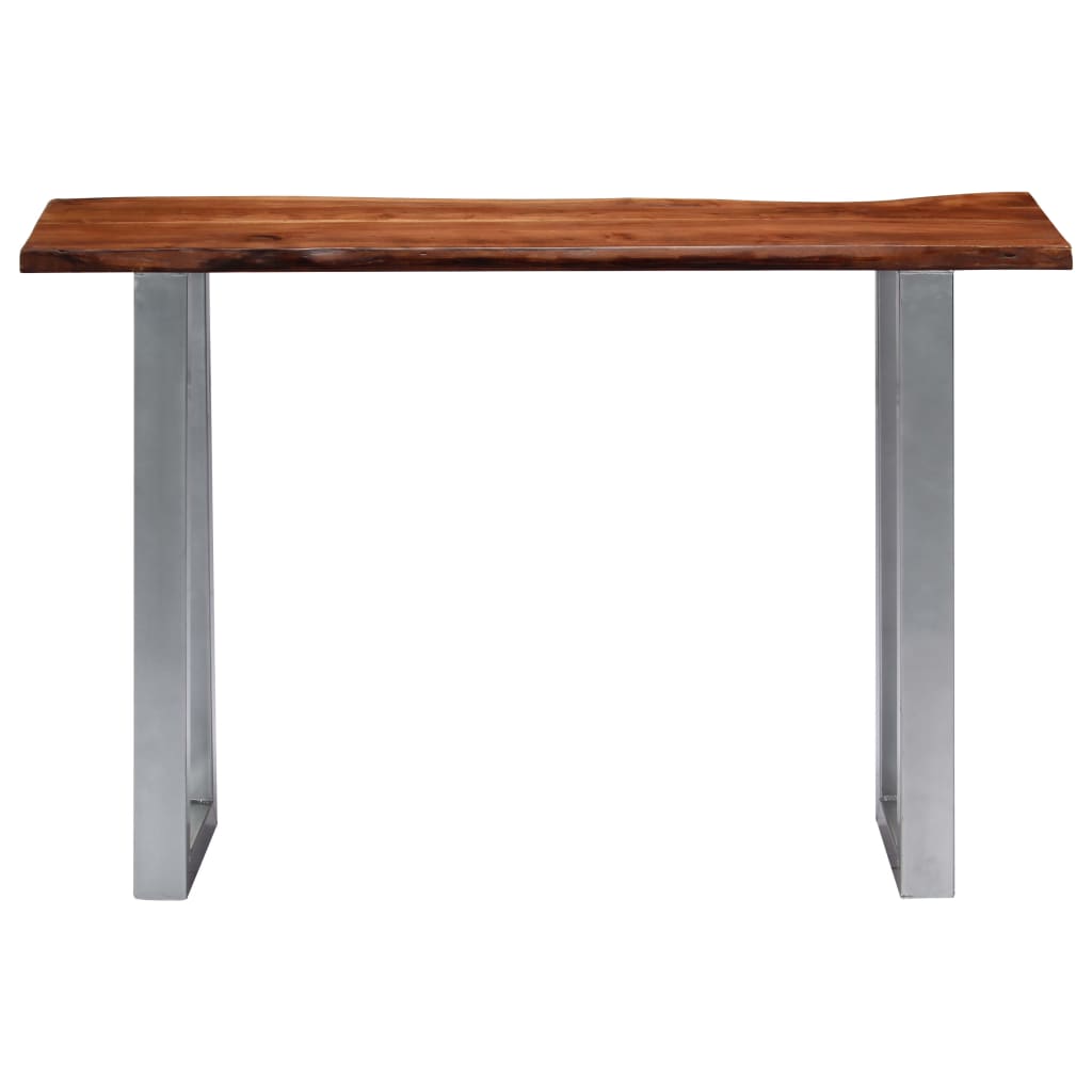 Vidaxl Mesa Consola 115x35x76 Cm Madera Maciza de Acacia y Hierro Marrón, Gris