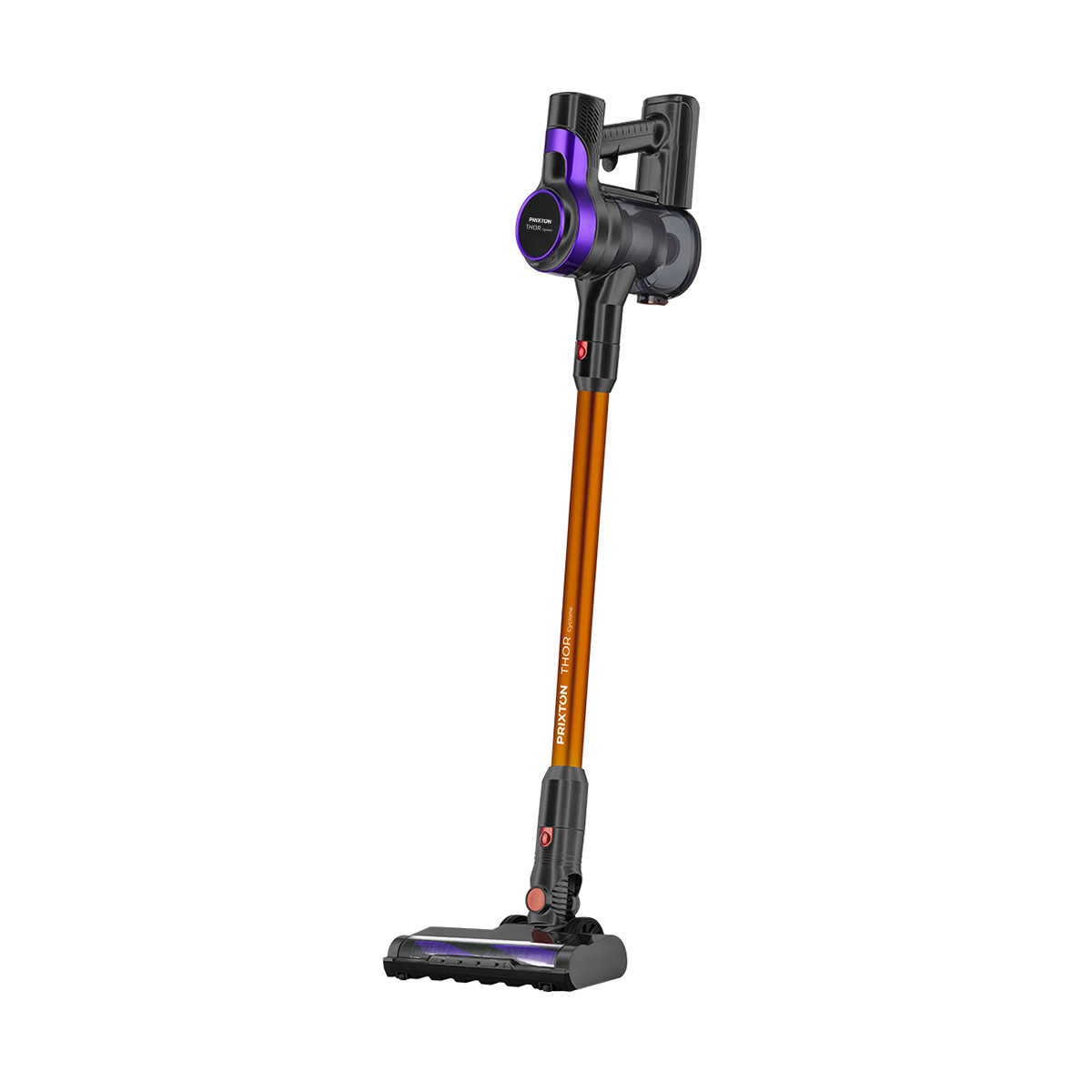 PRIXTON Aspirador Vertical Inalámbrico Thor Cyclone, Filtro HEPA, Potencia 150W Regulable a 2 velocidades, Batería Extraíble de Alta Duración, Accesorios incluidos