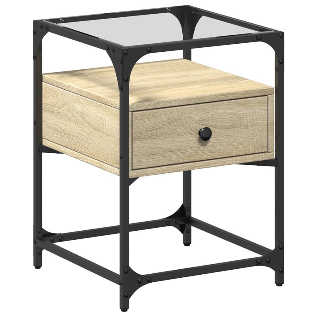 Mesita de Noche de Madera de Ingeniería Vidaxl 40x40x55 Cm - Negro