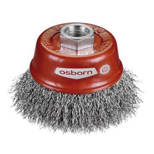 Cepillo taza inox de alambre ondulado con tuerca m14 y filamento ø 0.30 mm (60x20 )