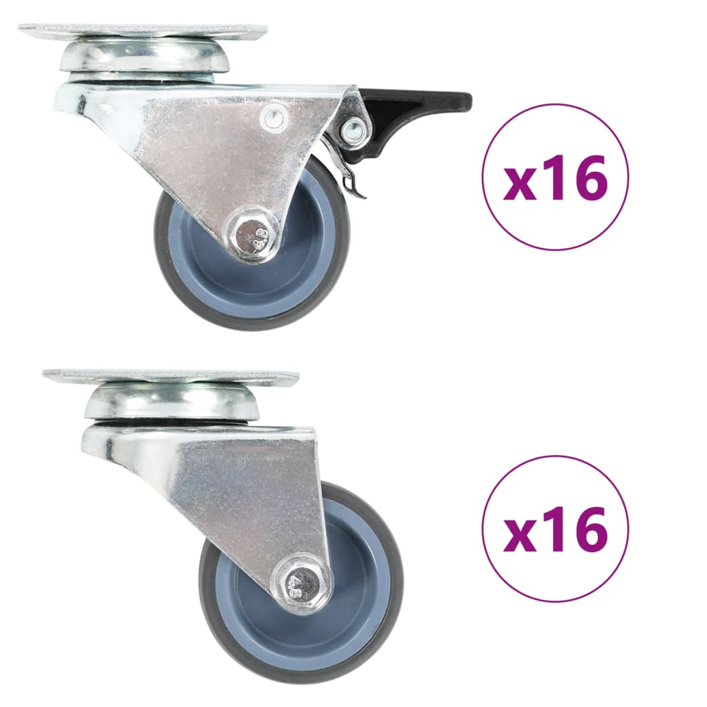 vidaXL Ruedas Dobles Giratorias Diámetro 50mm Manipulación de Materiales Cantidad 4 unidades,  8 unidades,  12 unidades y mas