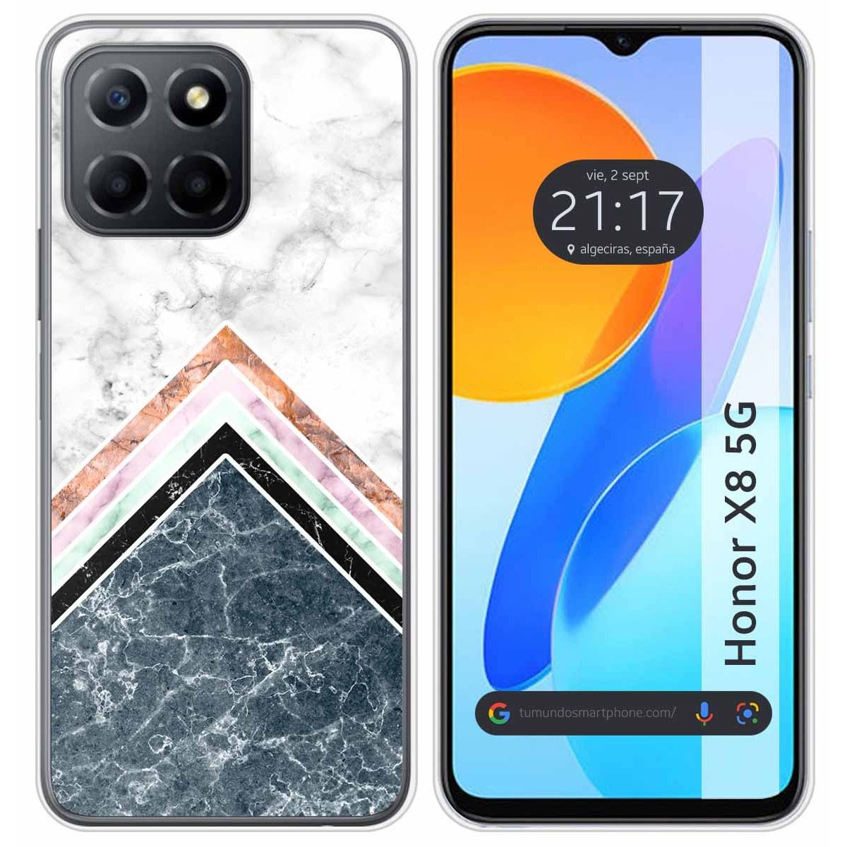 Tumundosmartphone Funda Silicona Huawei Honor X8 5G Diseño Mármol 05 Personalizada