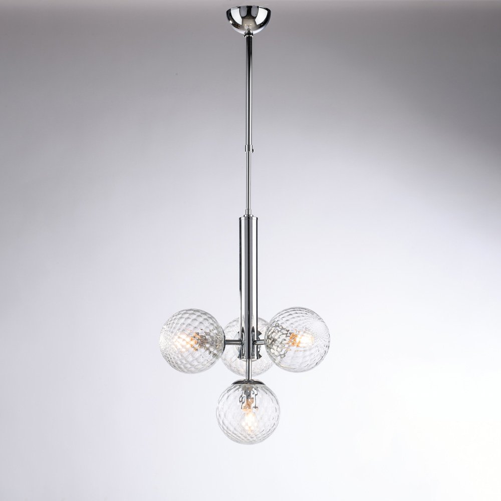 Cromo 4 Luz E14 Araña Armonía Contemporánea