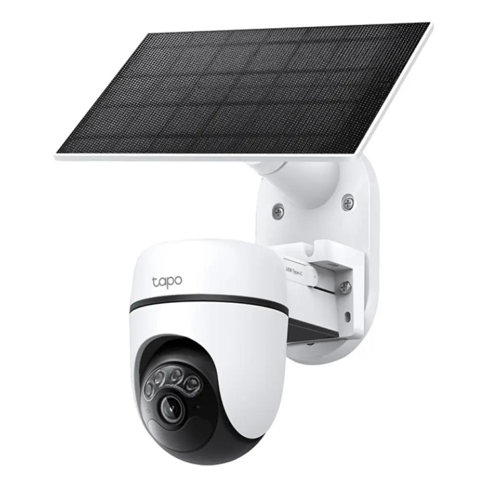 Tapo TC90 Kit Cámara de Vigilancia 360º con Panel Solar y Batería, 2K 3MP, Detección IA Gratuita, Visión Nocturna a Color