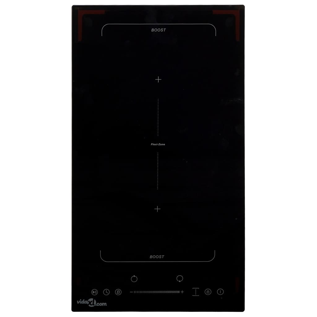 vidaXL Placa Vitrocerámica de Inducción con 2 Quemadores Táctil 3500W Cocina Dimensiones 28.8 cm, 28.8 cm flexible zone