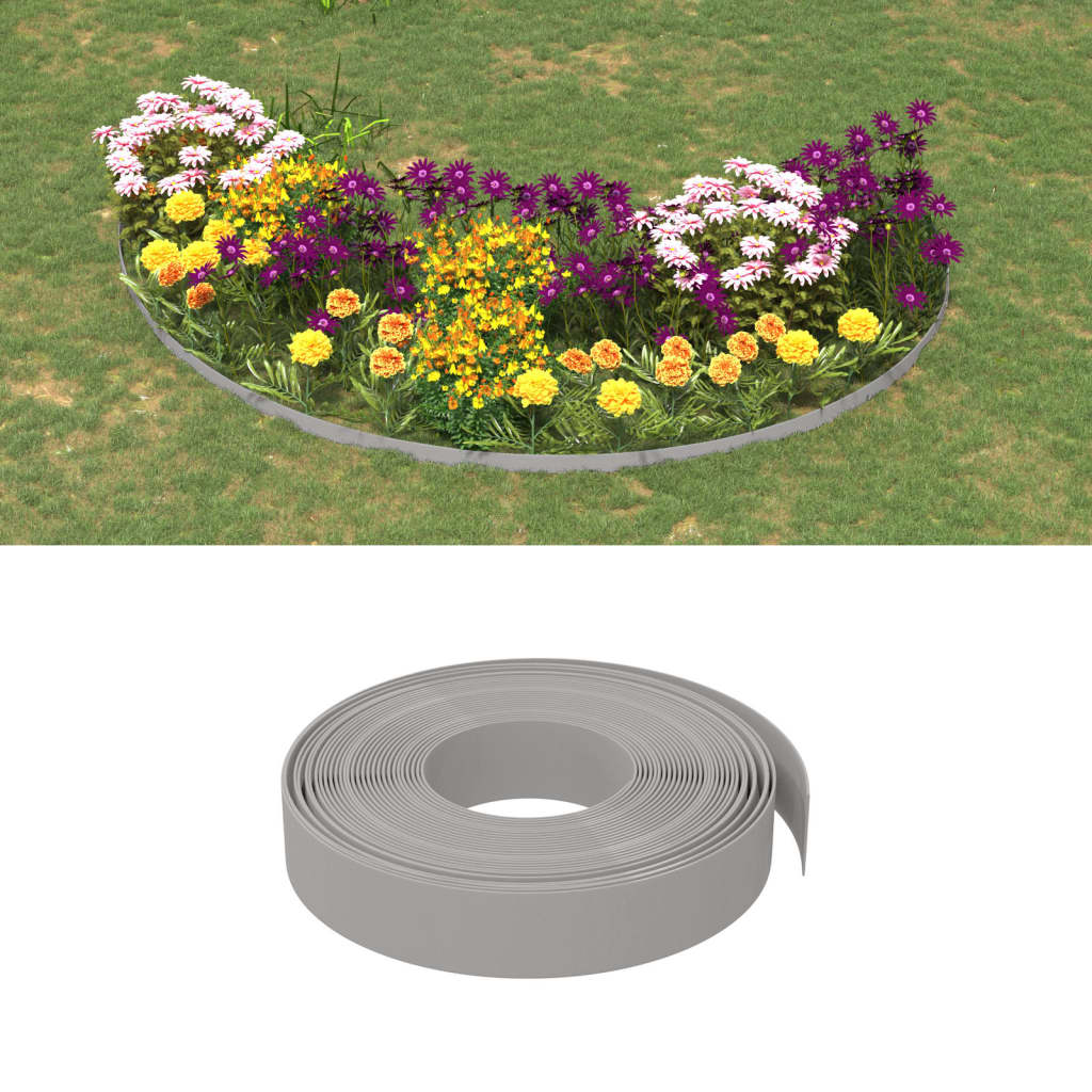 vidaXL Borduras de jardín 5 uds polietileno 10 m 10 cm Color Gris,  Marrón,  Negro y mas