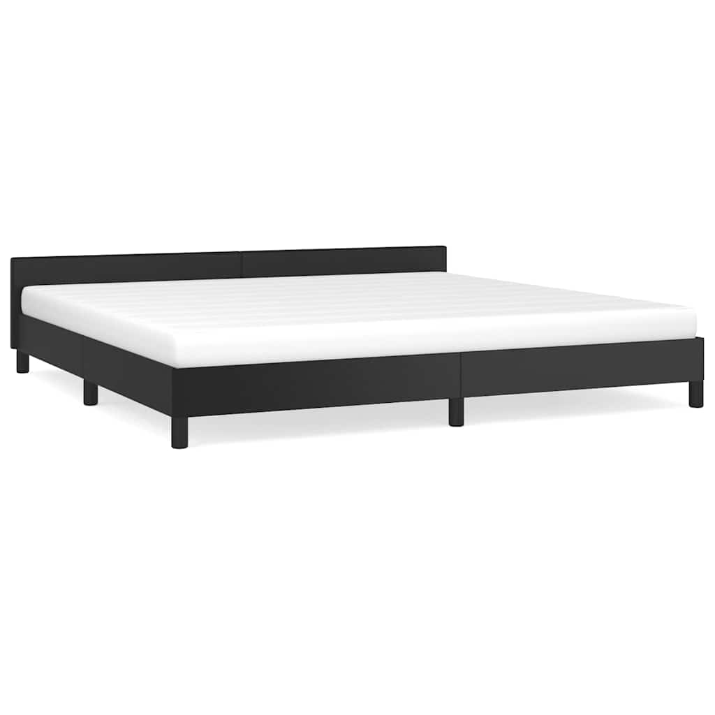 vidaXL Estructura de cama con cabecero sin colchón negro 200x200 cm