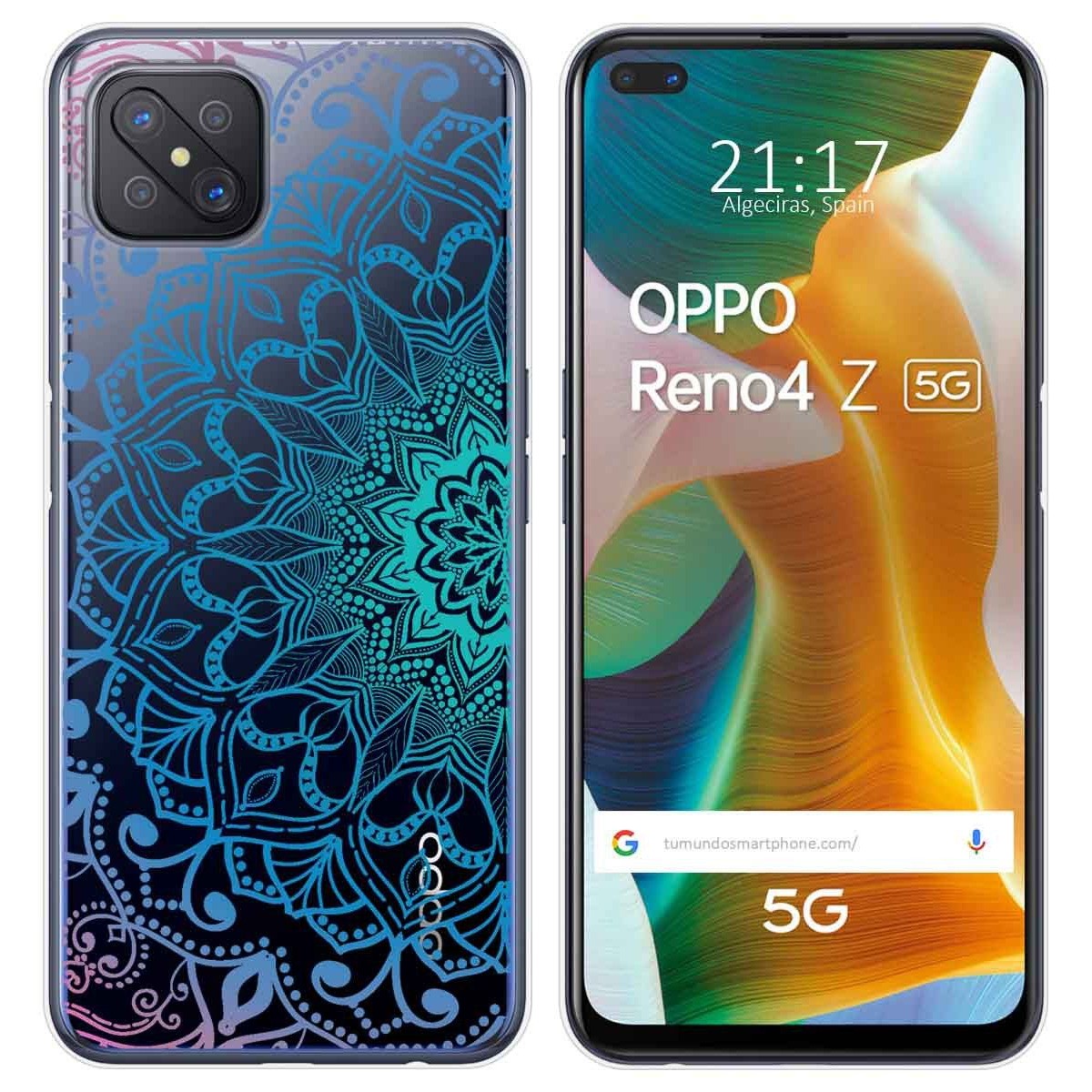 Tumundosmartphone Funda Gel Transparente para Oppo Reno 4Z 5G diseño Mandala Dibujos