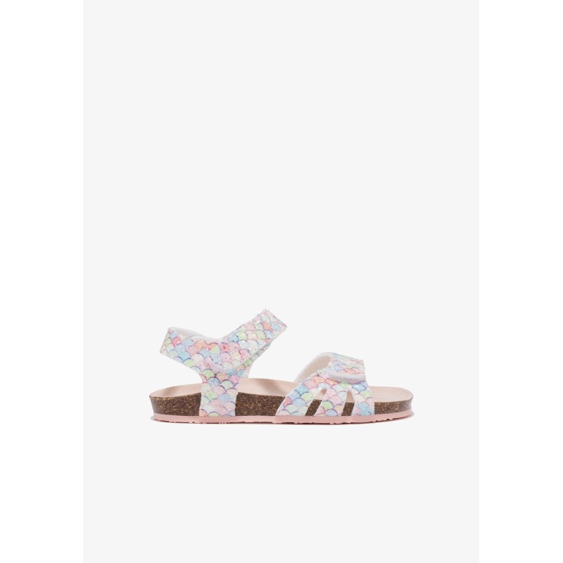 Sandalias bio de niña CONGUITOS 285093 MULTI SANDALIA BIO VELCROS CORAZONES MULTI 38077 26V