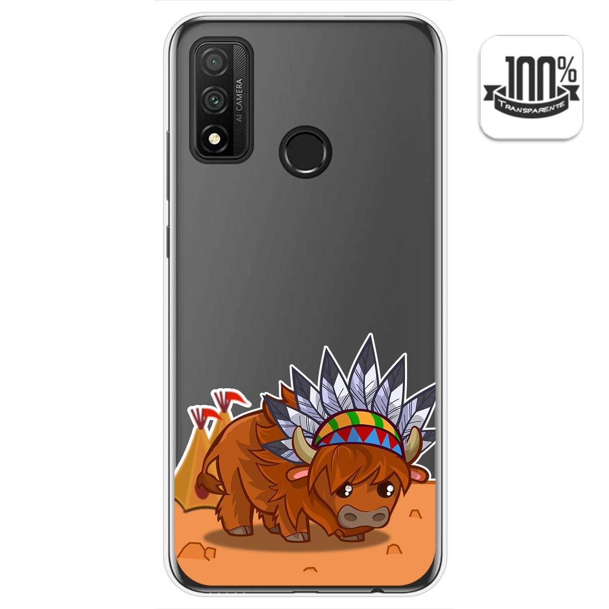 Tumundosmartphone Funda Gel Transparente para Huawei P Smart 2020 diseño Bufalo Dibujos