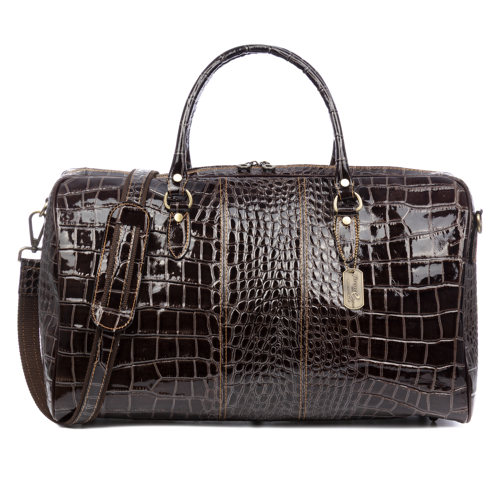 FIRENZE ARTEGIANI Arianone bolso de viaje. Piel auténtica Crosta. Fabricado en Italia 53x25x31 Cm.