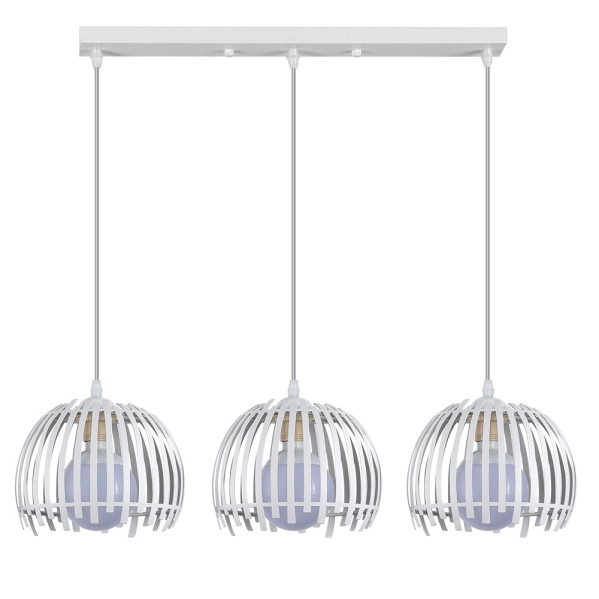 FABRILAMP Lámpara de techo alargada Latina Blanca 3xe27 Regx74x20cm