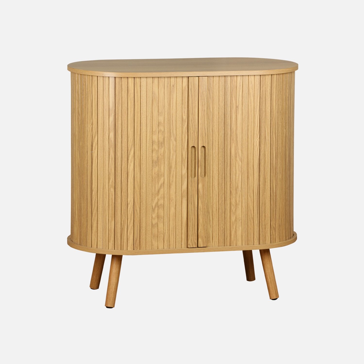 sweeek - Aparador escandinavocon  efecto madera ranurada, 80cm , Legacy , 80x40x80