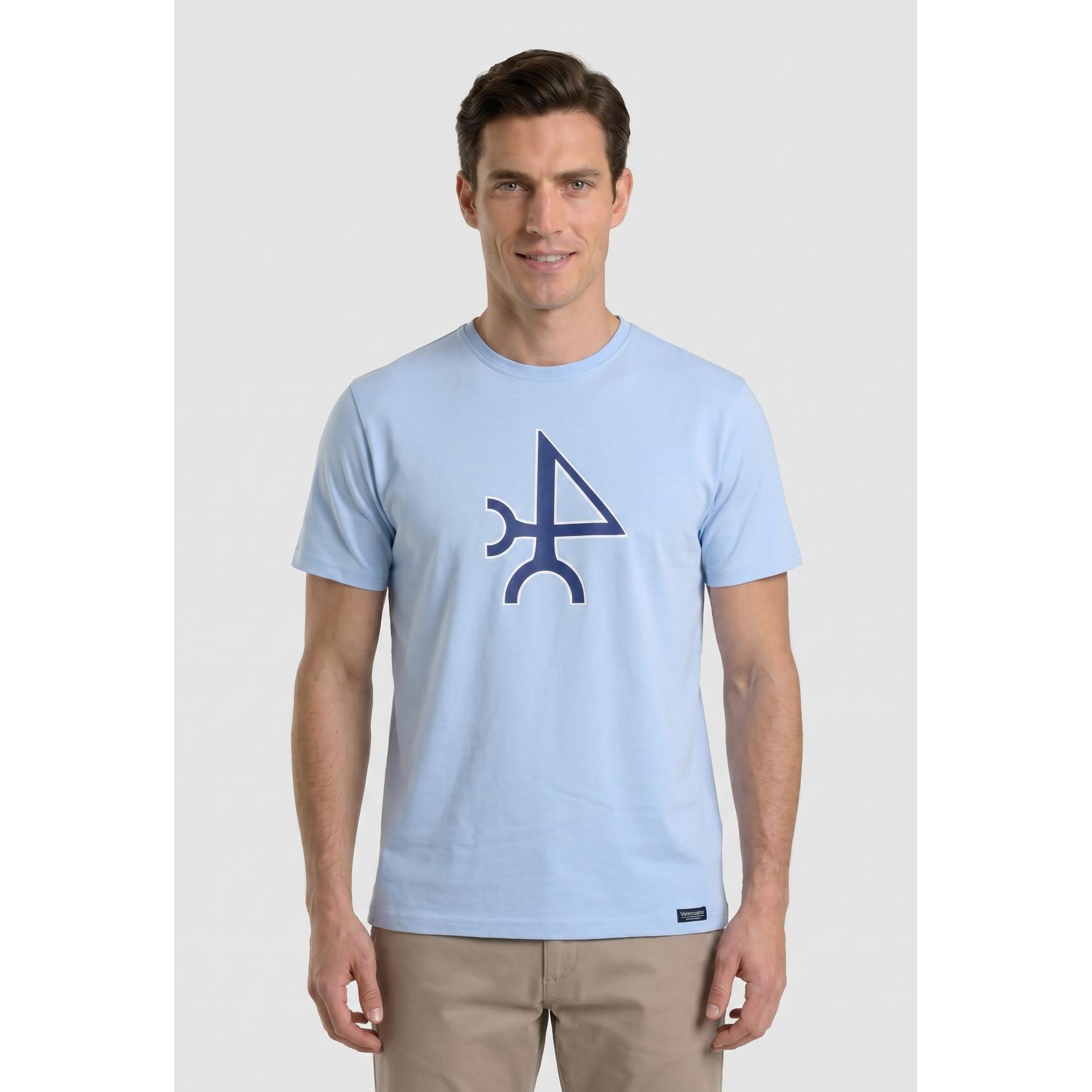 Camiseta Valecuatro logo color celeste