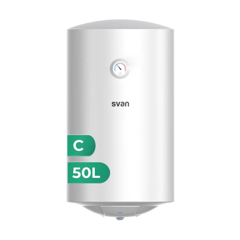 Svan - Termo eléctrico vertical ST5001S de 50 litros, 1500 W y 74 cm de altura para baño o cocina pequeña, clase energética C