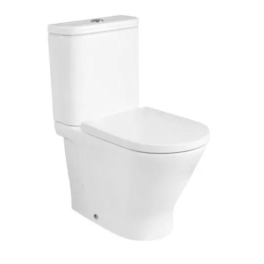 Inodoro completo The Gap Round compacto Rimless Roca con diseño ovalado y redondo con cisterna y tapa incluida