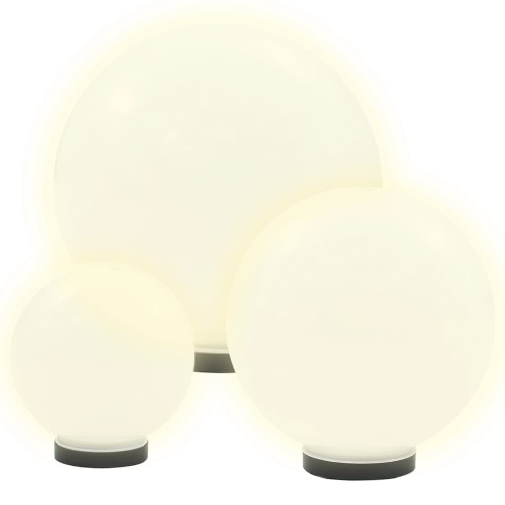 vidaXL Set Lámparas Jardín Luz LED Esférica Bola 20/30/40 cm Iluminación Patio Cantidad 3 unidades, 6 unidades