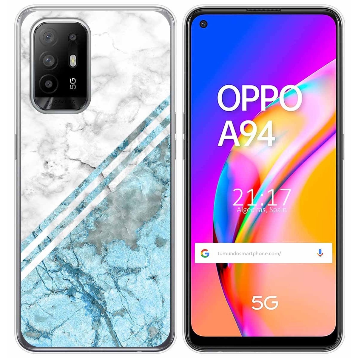 Tumundosmartphone Funda Gel Tpu para Oppo A94 5G diseño Mármol 02 Dibujos