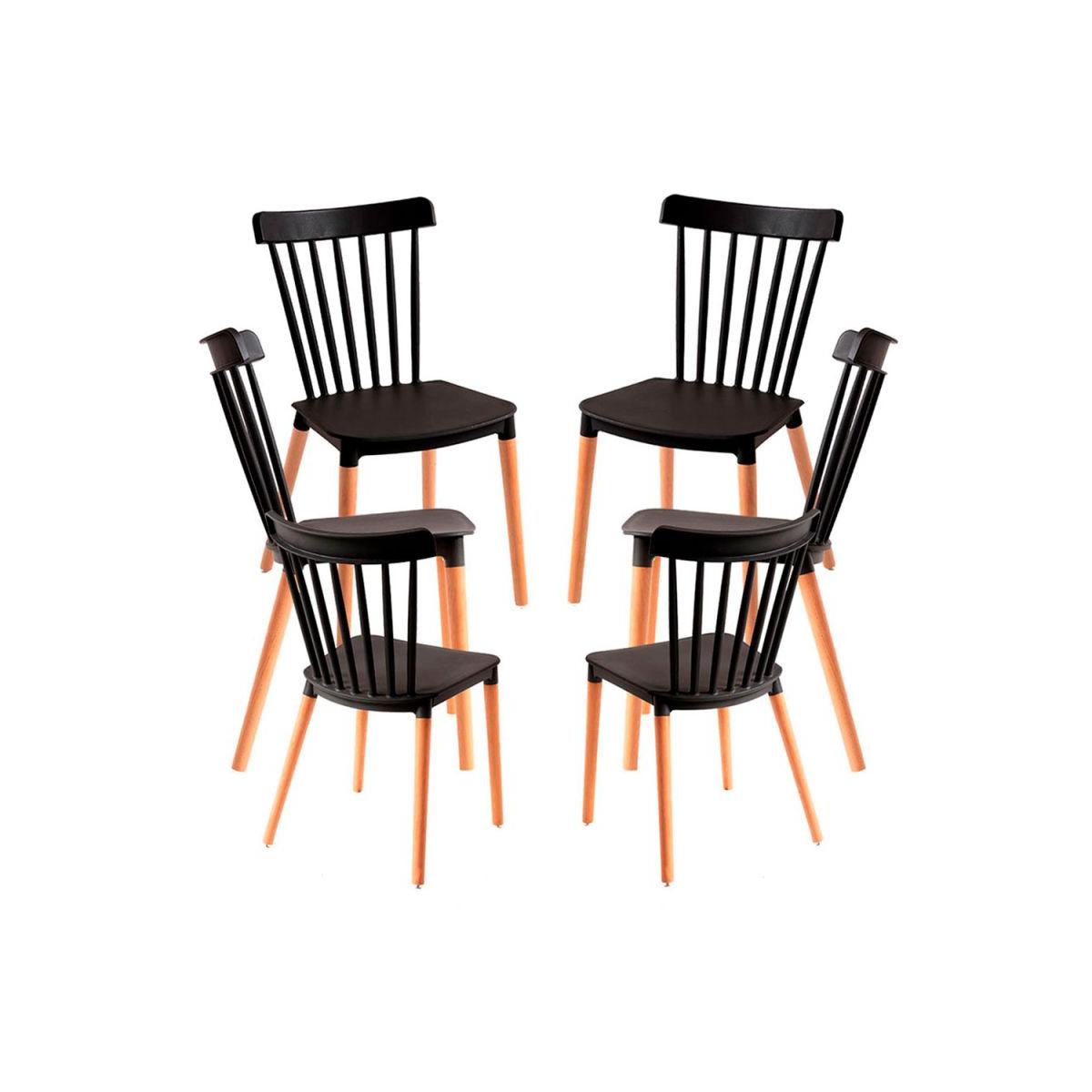 Regalos Miguel - Packs Sillas Comedor - Pack 6 Sillas Leka - Negro