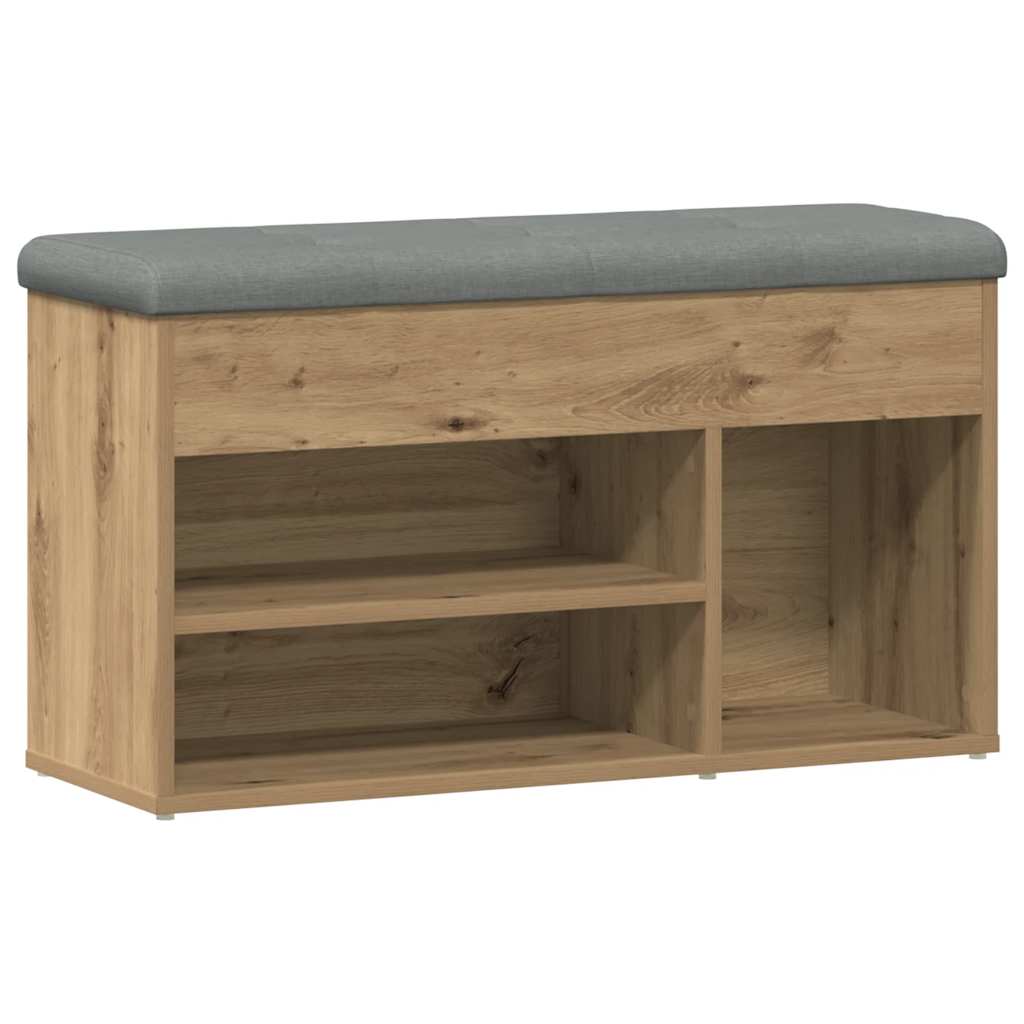 vidaXL Banco Zapatero Almacenaje Zapatos Asiento Pasillo Madera de Ingeniería 82x32x45,5 cm
