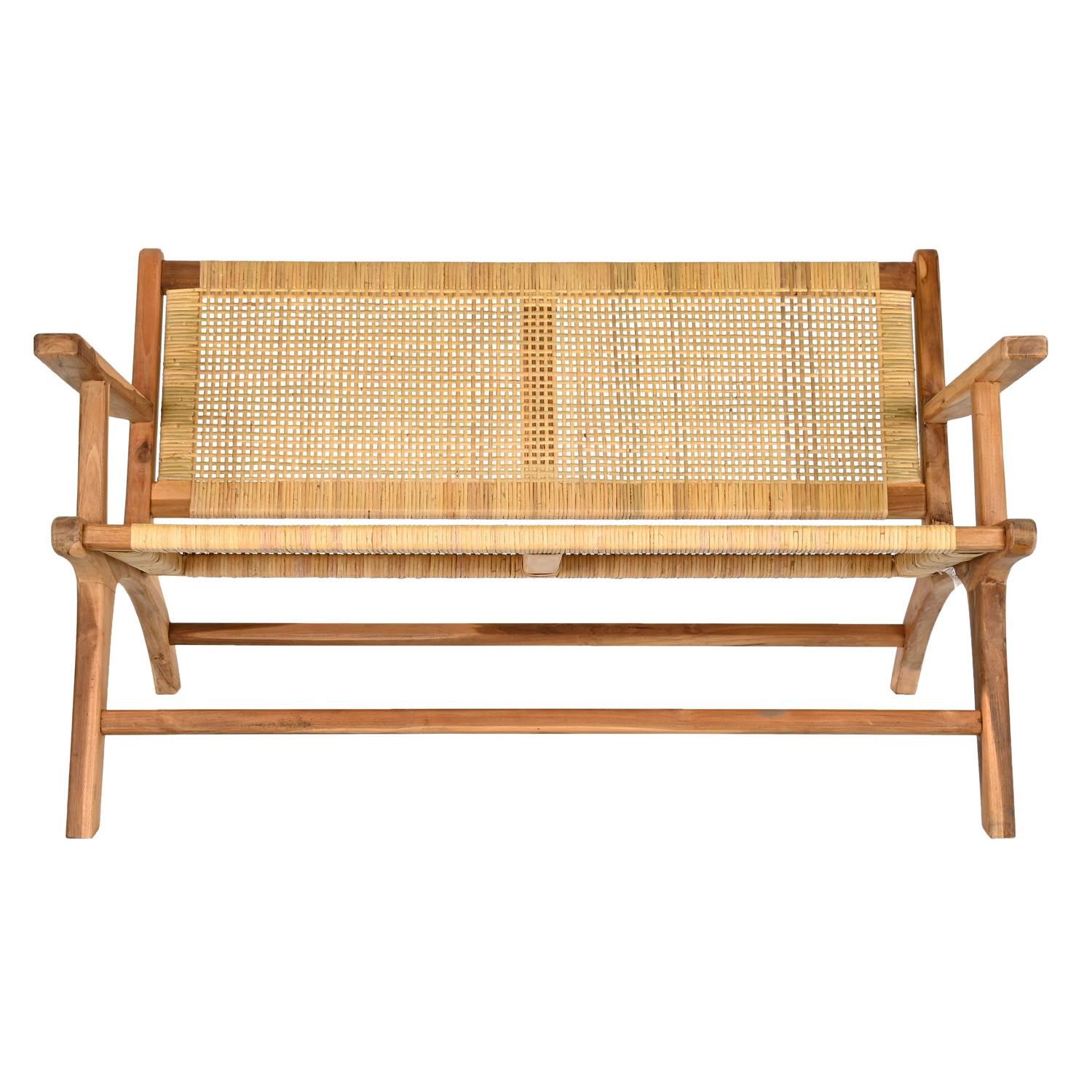 BANCO TECA RATAN 120X76X68 MARRON FIJALO MB199282
