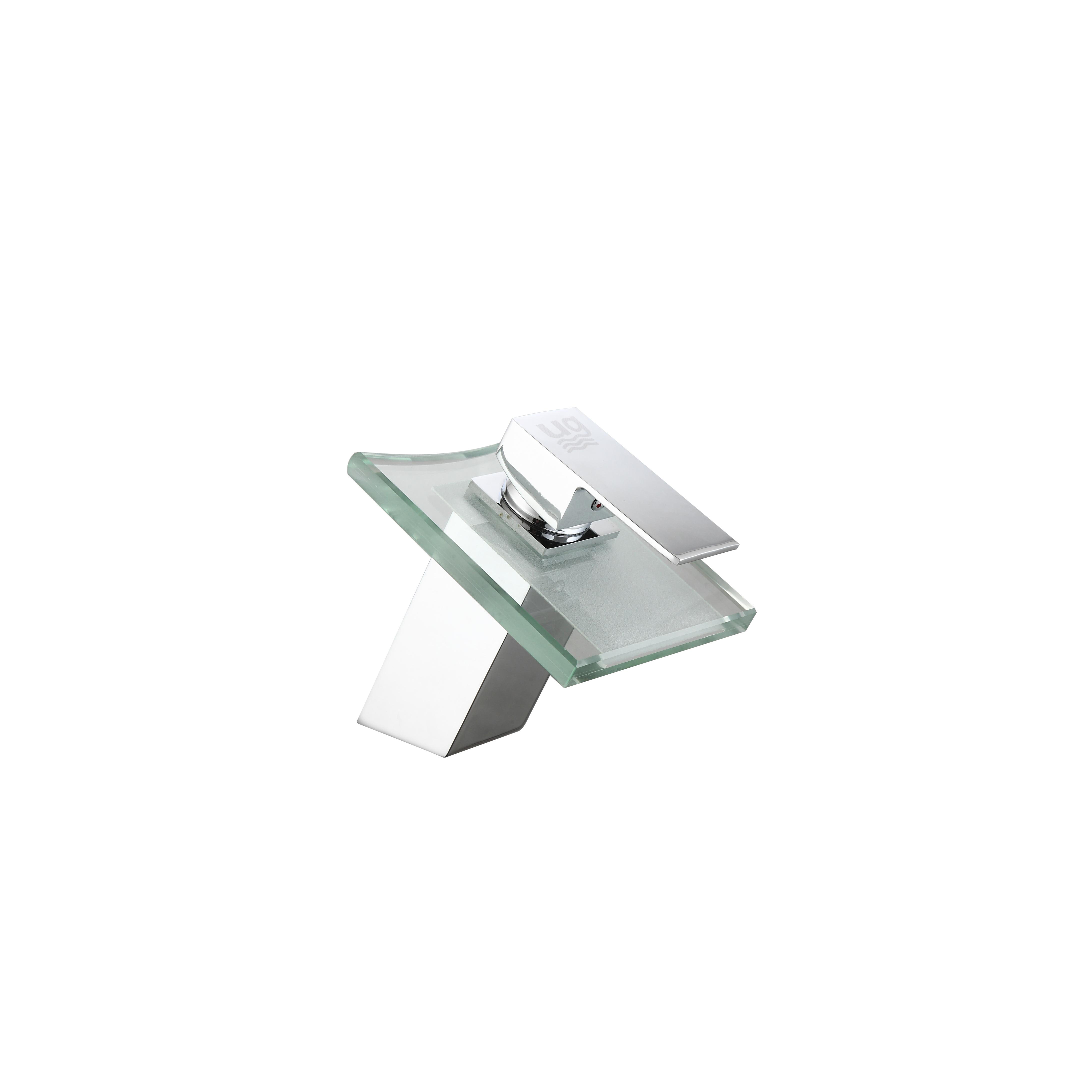 DP GRIFERÍA Grifo Monomando Lavabo Cascada Eufrates - Cromo y Cristal, Certificado CE