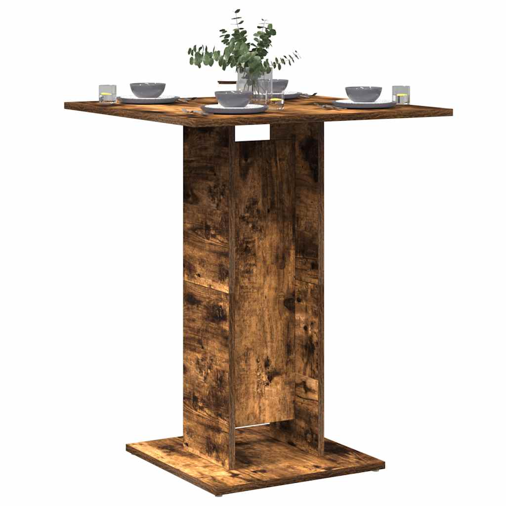 vidaXL Mesa de bistró de madera contrachapada 60x60x75 cm en color Negro/Madera antigua/Roble ahumado y más | estructura resistente ideal para salón dormitorio o estudio