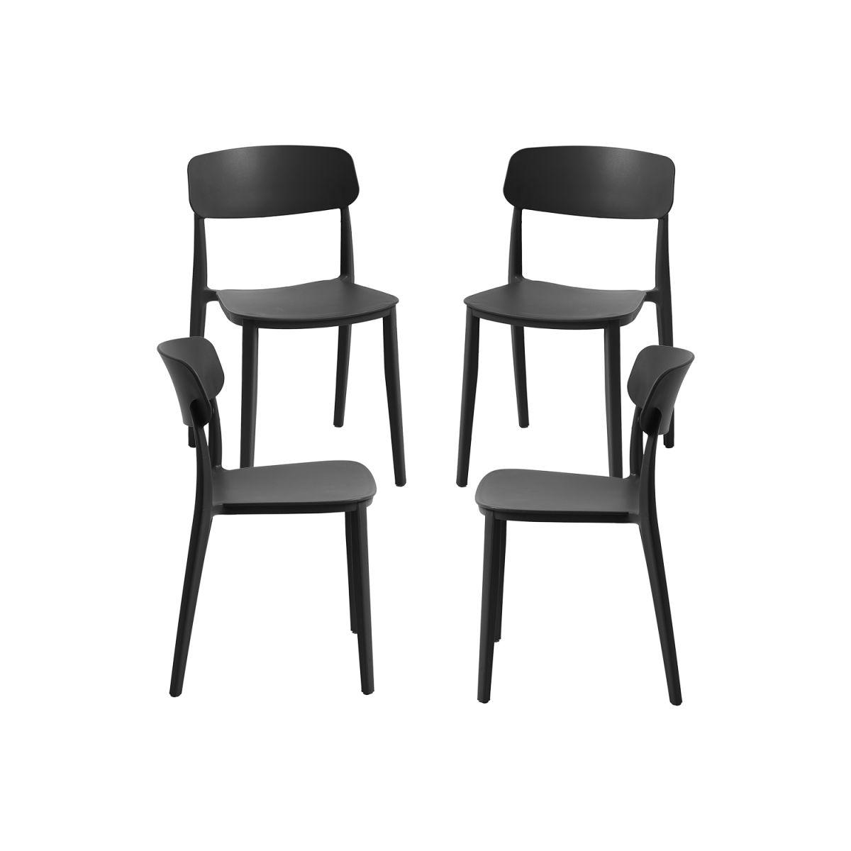 Regalos Miguel - Packs Sillas Jardín - Pack 4 Sillas Bri - Negro