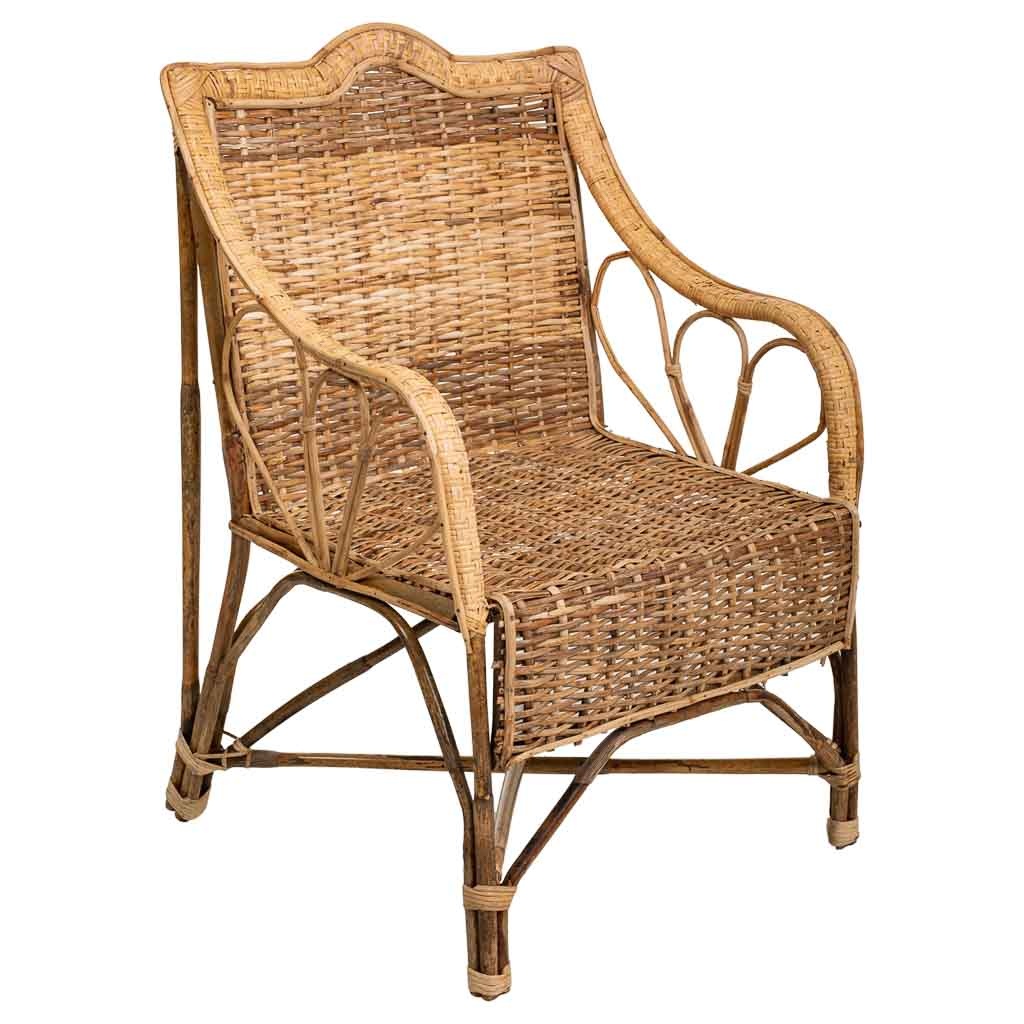 WANDERLUST DECO Sillón de Bambú y Ratán para Jardín o Terraza, Diseño Elegante y Resistente a la Intemperie