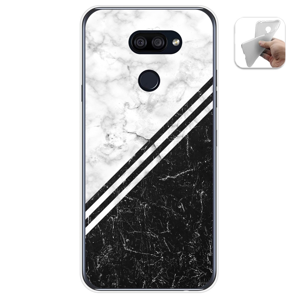 Tumundosmartphone Funda Gel Tpu para Lg K40S diseño Mármol 01 Dibujos