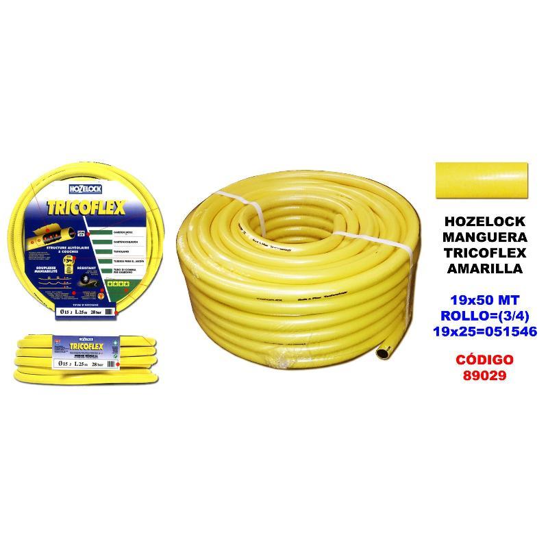 Hozelock manguera tricoflex amarilla 19  rollo 50 m 051546
