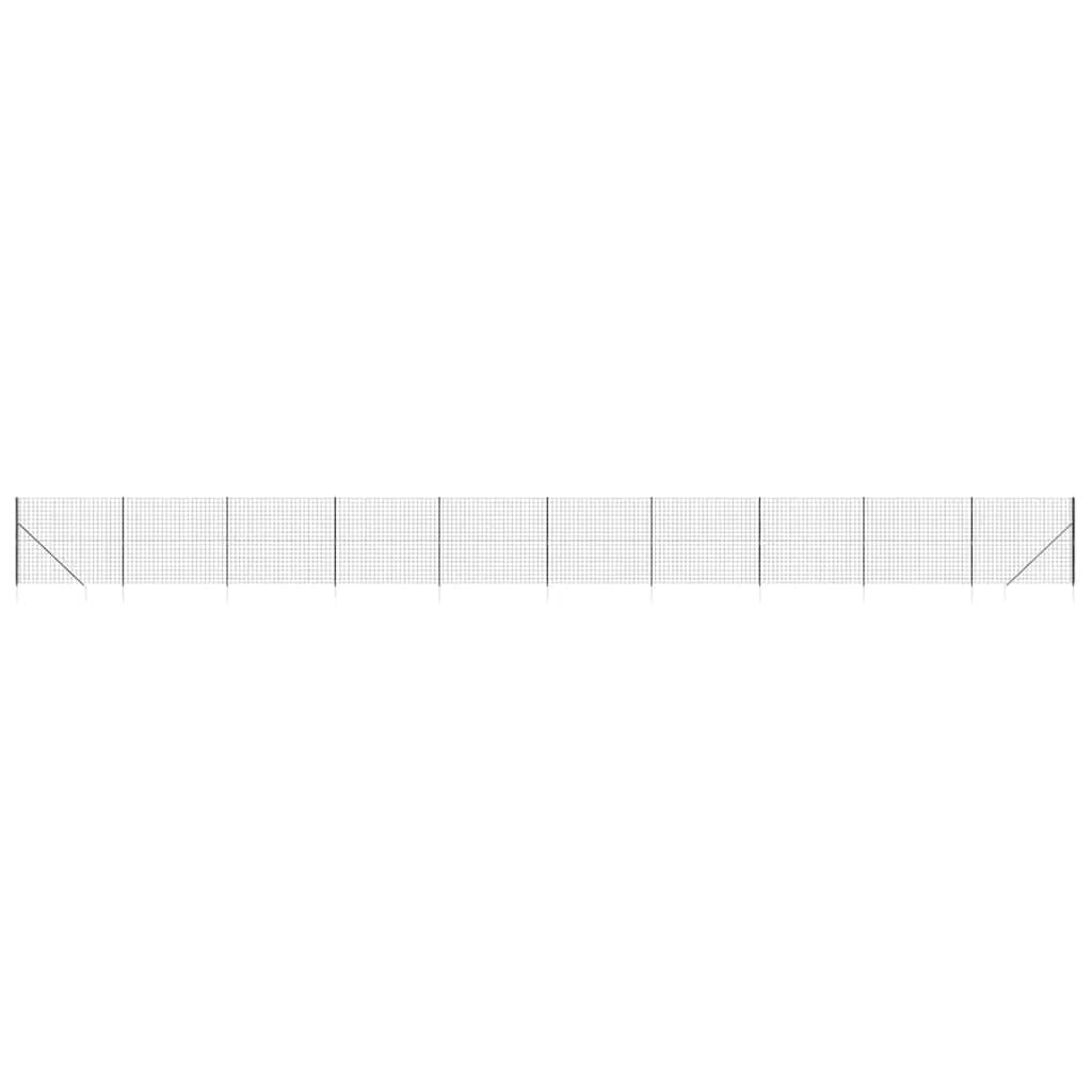 vidaXL Cerca de alambre con pinchos de anclaje gris antracita 1,6x25 m