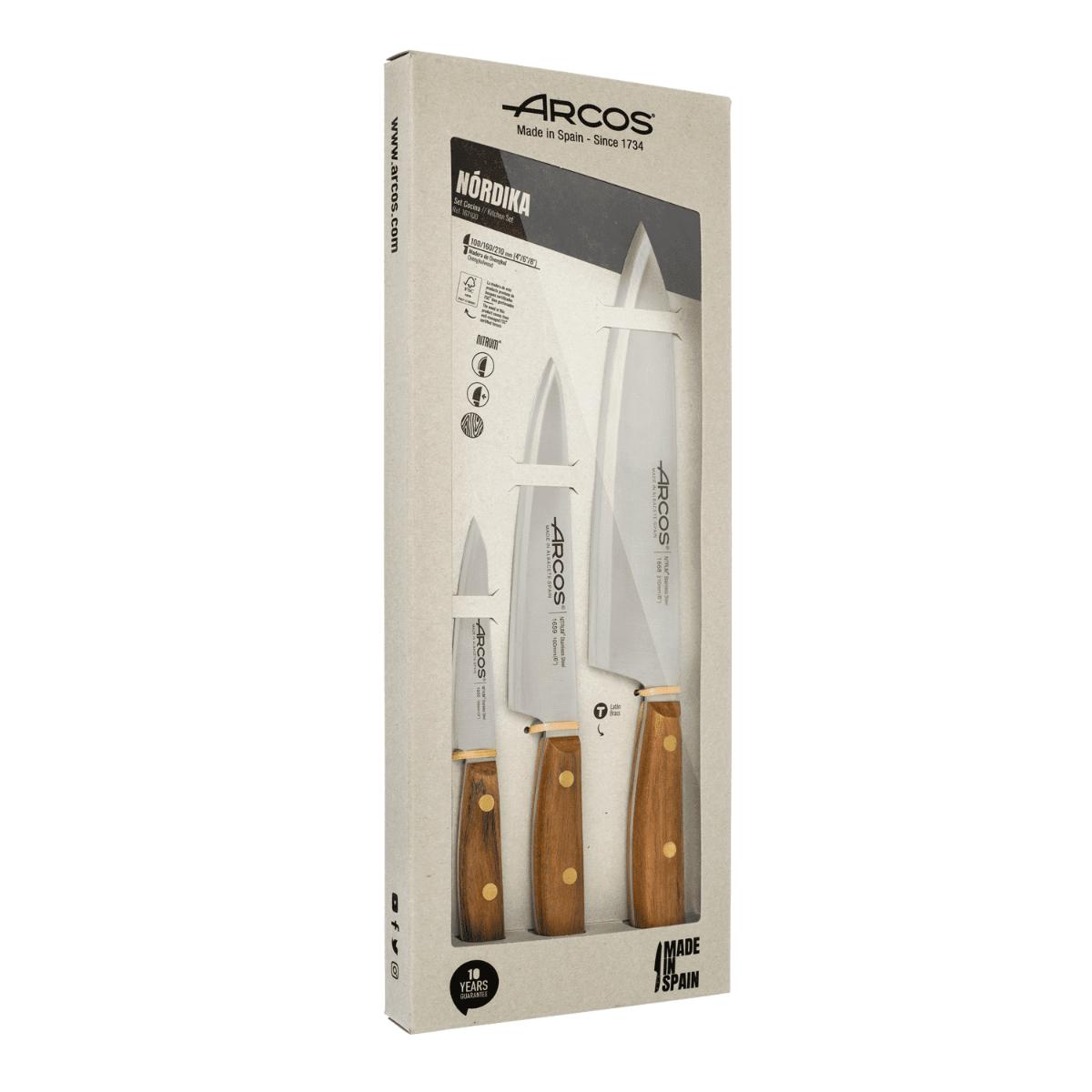 Arcos Set de Cuchillos de cocina serie Nórdika de 3 piezas
