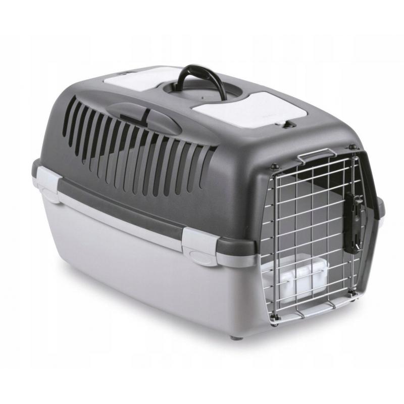 Stefanplast Deluxe Gulliver 3 con bol, puerta metálica, 40 x 38 x 61 cm, Gris