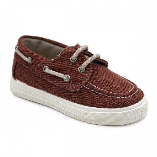 Zapatos náuticos niño Tokolate 3108-28 en marino, beige y rojo. Hechos en España