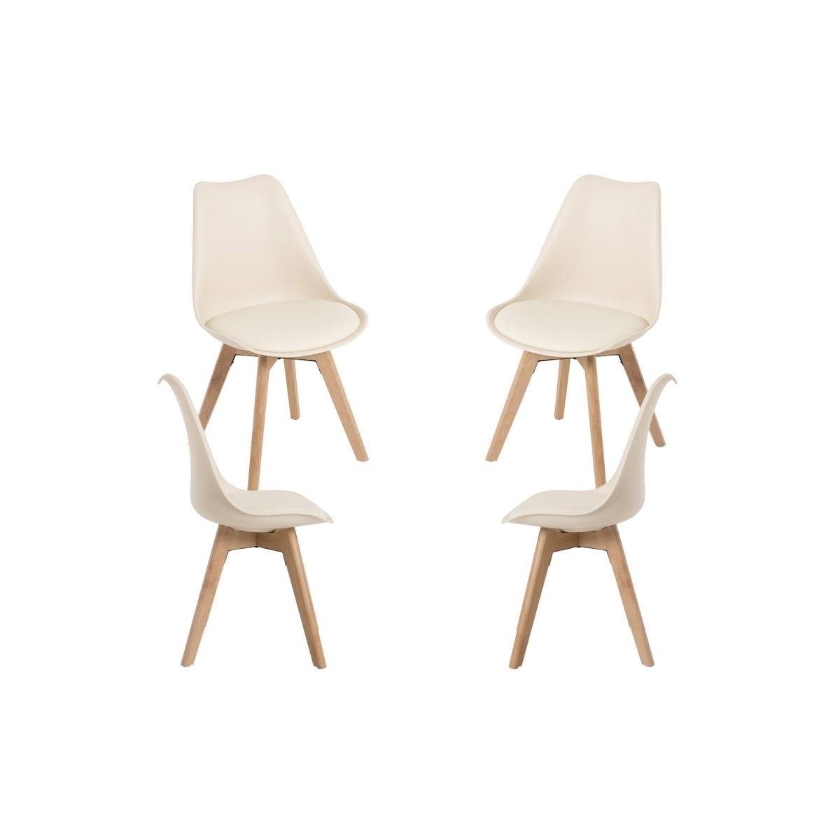 Regalos Miguel - Packs Sillas Comedor - Pack 4 Sillas Synk Basic - Crema