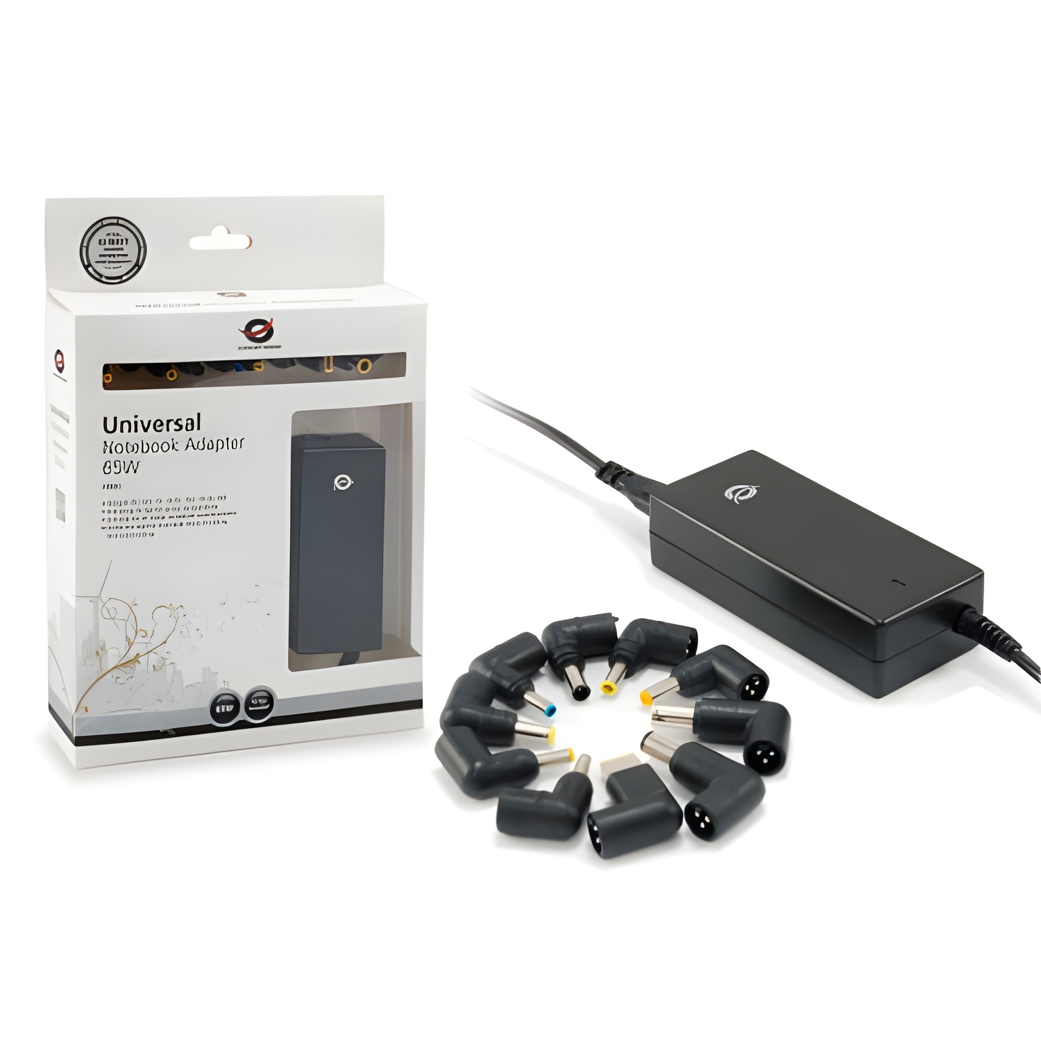 Cargador universal de portatil conceptronic 65w automatico 18v a 20v 10tips