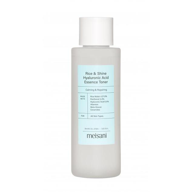 Meisani - RICE AND SHINE HYALURONIC ACID ESSENCE TONER (150ml) – Tónico vegano multifunción reparador e hidratante