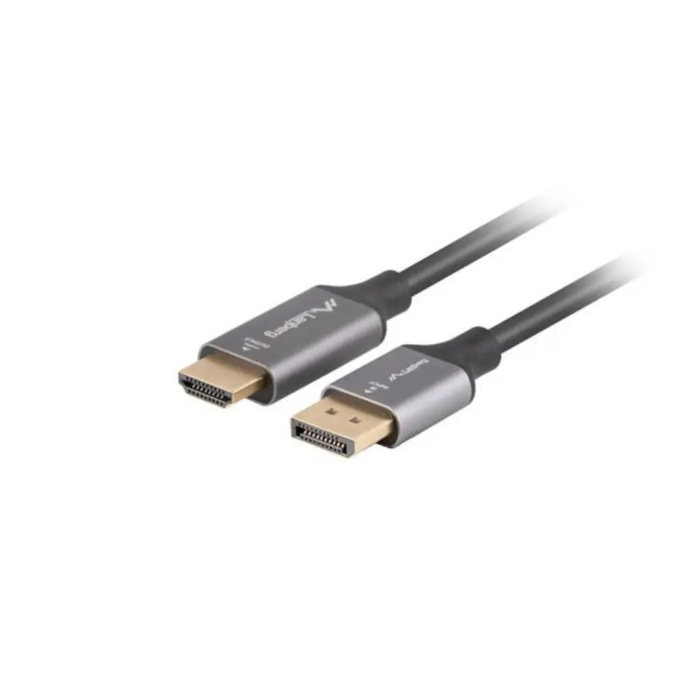 Cable Adaptador DisplayPort a HDMI Lanberg 1 m Negro/Plata