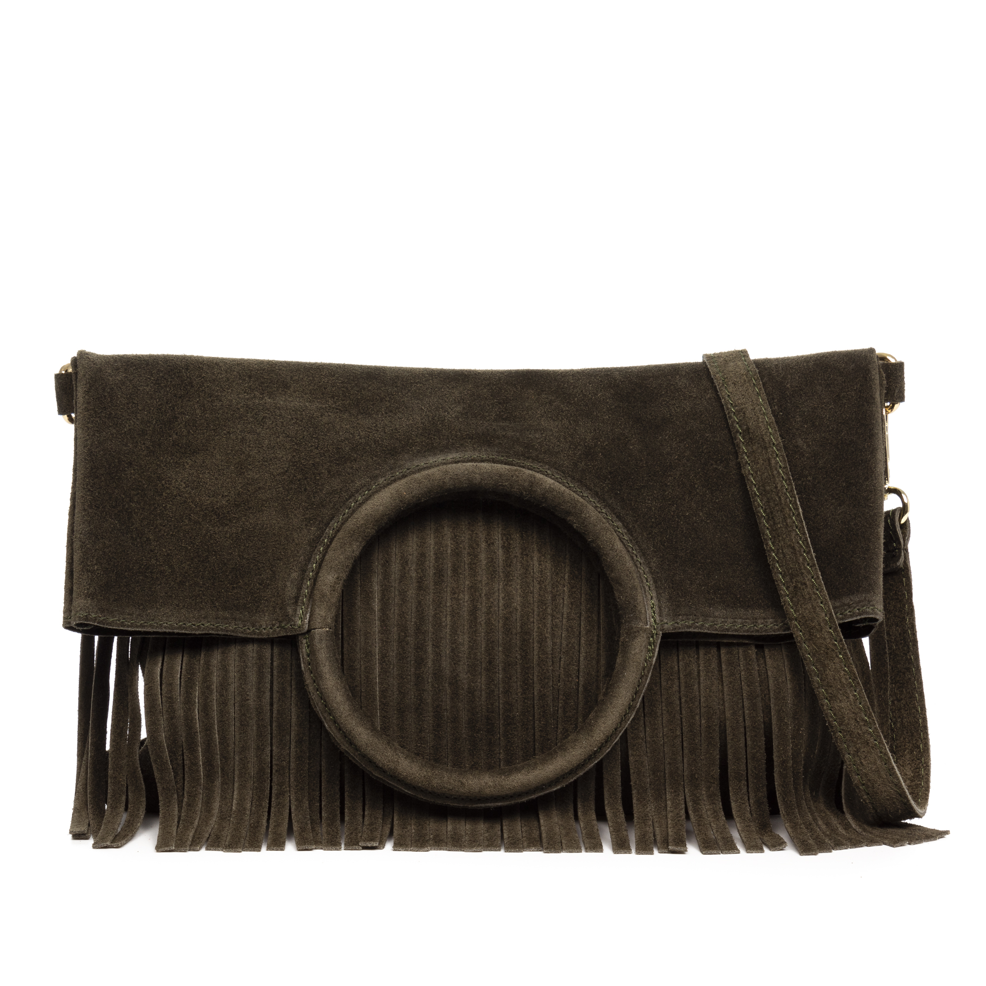 Firenze Artegiani. Amendolara bolso bandolera mujer. Piel auténtica Gamuza. Made in Italy. Vera Pelle Italiana.