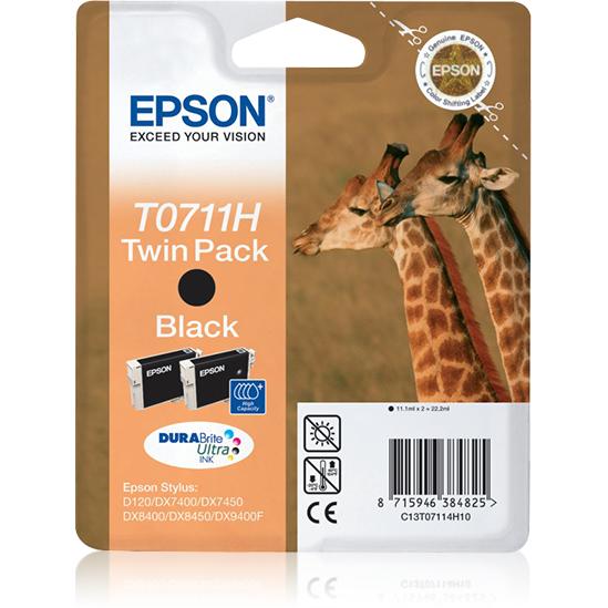 Doble juego de cartuchos Epson T0711H negro