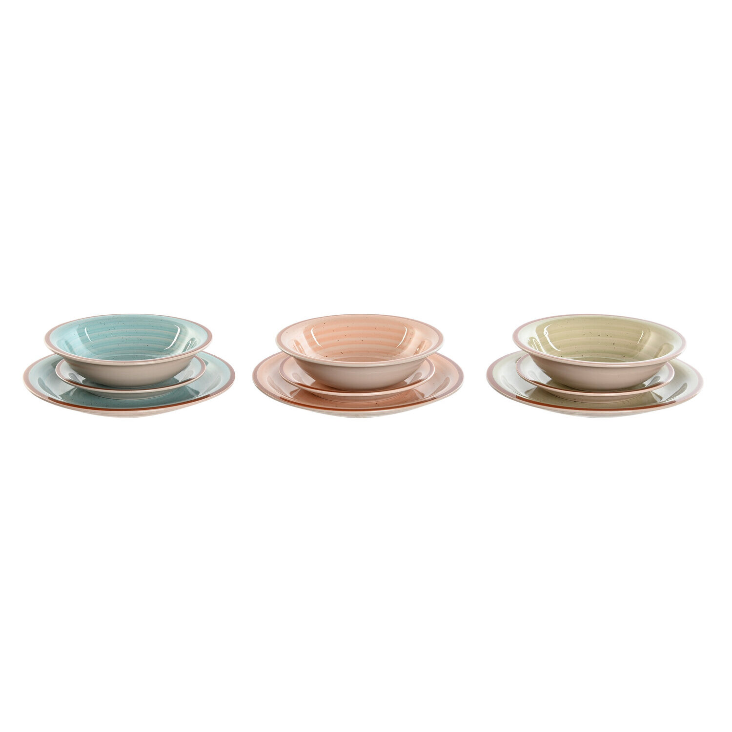 Vajilla set 18 gres 27,5x27,5x3 mixto ambar , La mejor decoración para tu hogar.
