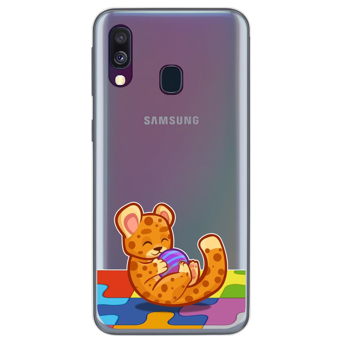 Tumundosmartphone Funda Gel Transparente Samsung Galaxy A40 Diseño Leopardo